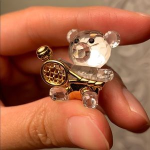 Swarovski Crystal Tennis Bear Pin